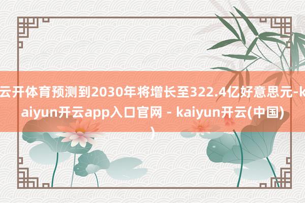 云开体育预测到2030年将增长至322.4亿好意思元-kaiyun开云app入口官网 - kaiyun开云(中国)