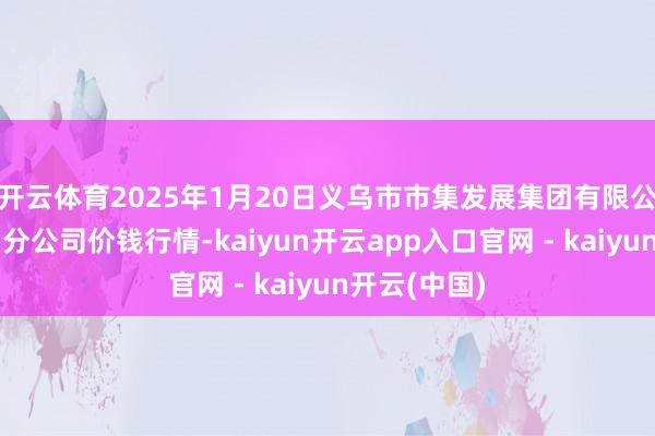 开云体育2025年1月20日义乌市市集发展集团有限公司农批科罚分公司价钱行情-kaiyun开云app入口官网 - kaiyun开云(中国)