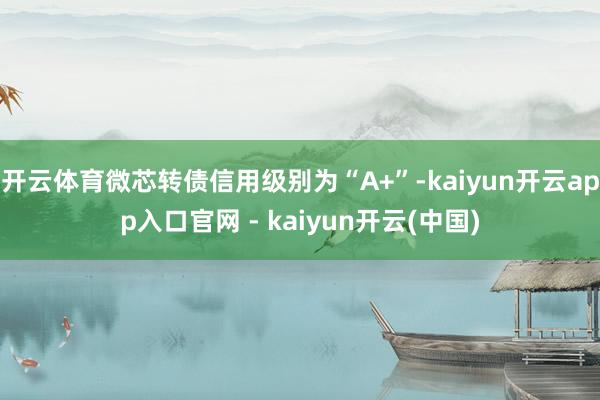 开云体育微芯转债信用级别为“A+”-kaiyun开云app入口官网 - kaiyun开云(中国)