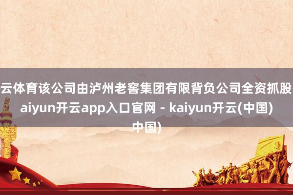 开云体育该公司由泸州老窖集团有限背负公司全资抓股-kaiyun开云app入口官网 - kaiyun开云(中国)