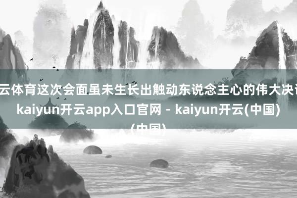 开云体育这次会面虽未生长出触动东说念主心的伟大决议-kaiyun开云app入口官网 - kaiyun开云(中国)