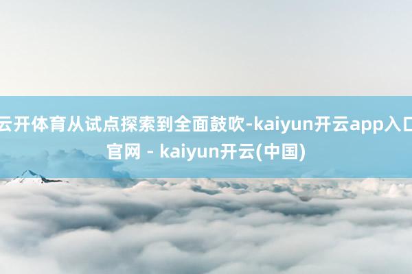 云开体育从试点探索到全面鼓吹-kaiyun开云app入口官网 - kaiyun开云(中国)