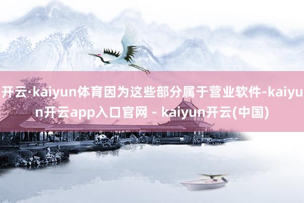 开云·kaiyun体育因为这些部分属于营业软件-kaiyun开云app入口官网 - kaiyun开云(中国)