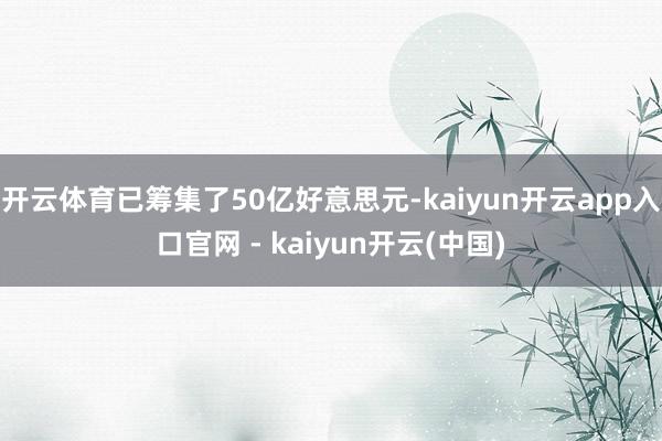 开云体育已筹集了50亿好意思元-kaiyun开云app入口官网 - kaiyun开云(中国)