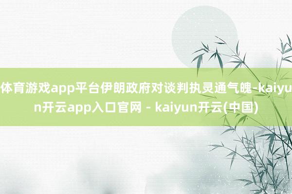 体育游戏app平台伊朗政府对谈判执灵通气魄-kaiyun开云app入口官网 - kaiyun开云(中国)